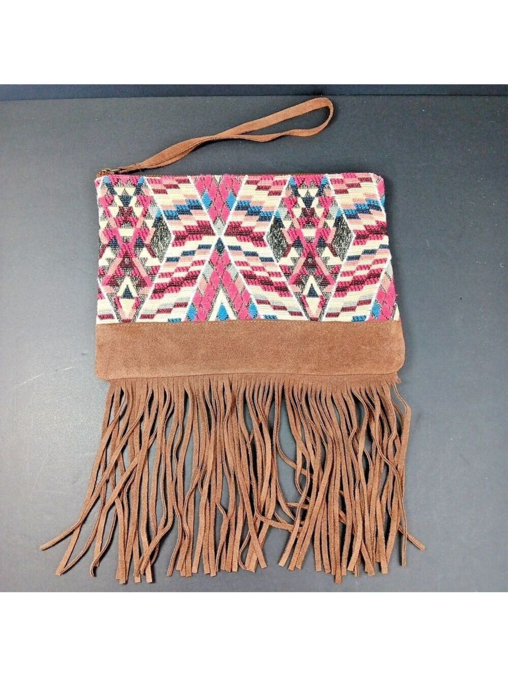 American Eagle Outfitters Brown Suede Purse, Boho, Hippie, Western Bag BOHO
